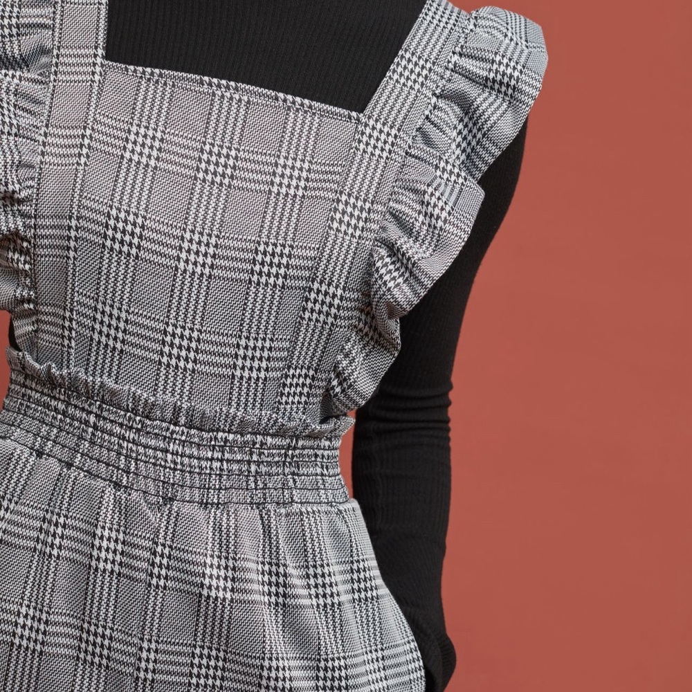 London Rose from Anthro plaid crop plaid pantsuit
